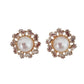 Baguette Stone Diamante Pearl Clip On Earrings