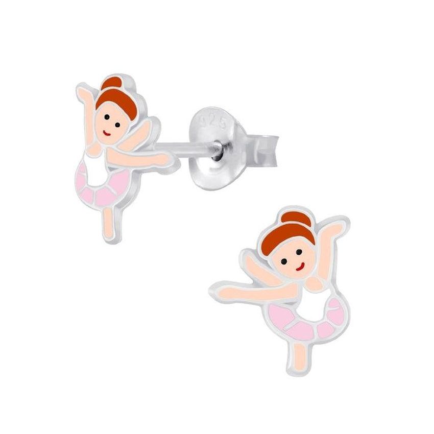 Ballerina Sterling Silver Childrens Earrings