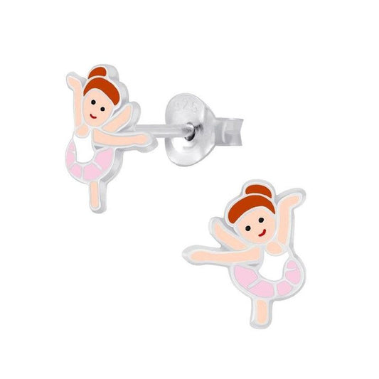 Ballerina Sterling Silver Childrens Earrings