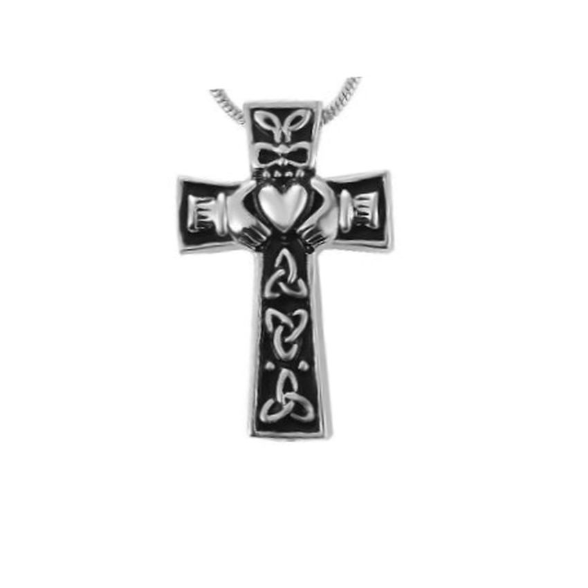 Black Celtic Cross Memorial Cremation Ashes Pendant