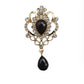 Black Centre With Stone Detail Brooch