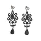 Black Diamante Drop Clip On Earrings