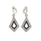 Black Diamante Triangle Clip On Earrings