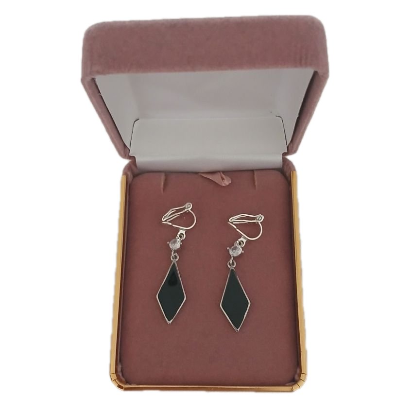 Black Fashion Triangle Clip On Earrings(2)