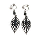 Black Leaf Clip On Earrings