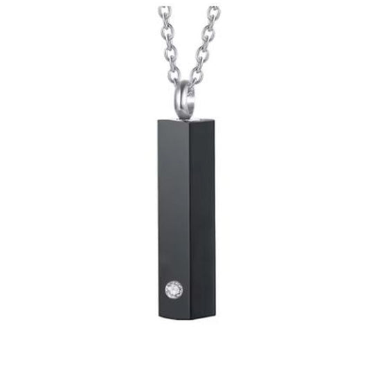 Black Oblong Memorial Ashes Locket