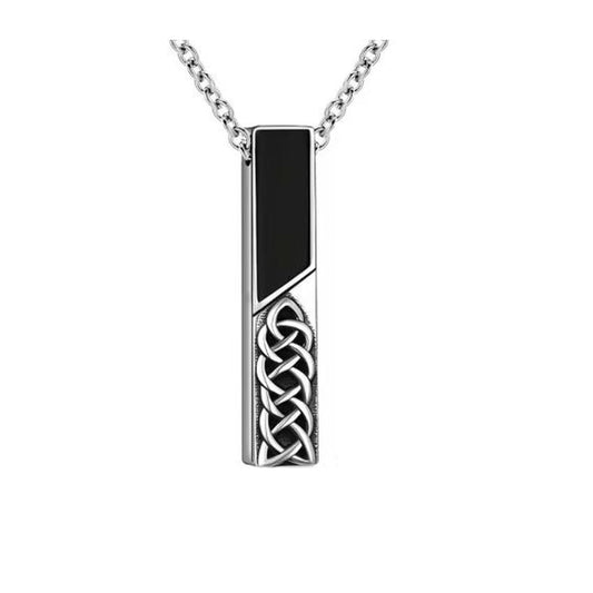 Black Oblong Memorial Cremation Ashes Pendant