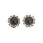 Black Round Diamante Clip On Earrings