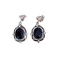 Black Swirl Diamante Clip On Earrings