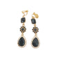 Black Vintage Style Clip On Earrings