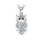 Black And White Cubic Zirconia Encrusted Owl Pendant