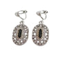 Black Cubic Zirconia Drop Clip On Earrings