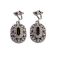 Black Cubic Zirconia Drop Clip On Earrings