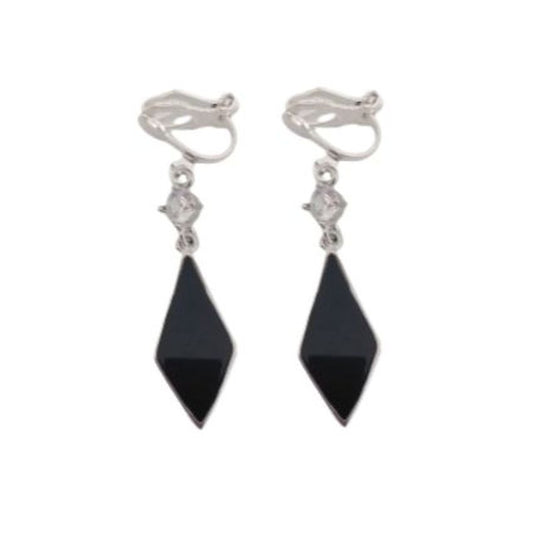 Black Fashion Triangle Clip On Earrings