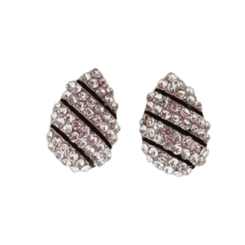 Black Sparkle Clip On Earrings