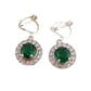 Bling Green Circle Clip On Earrings