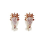 Bling Reindeer Face Clip On Earrings