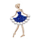 Blue And Crystal Dancer Brooch