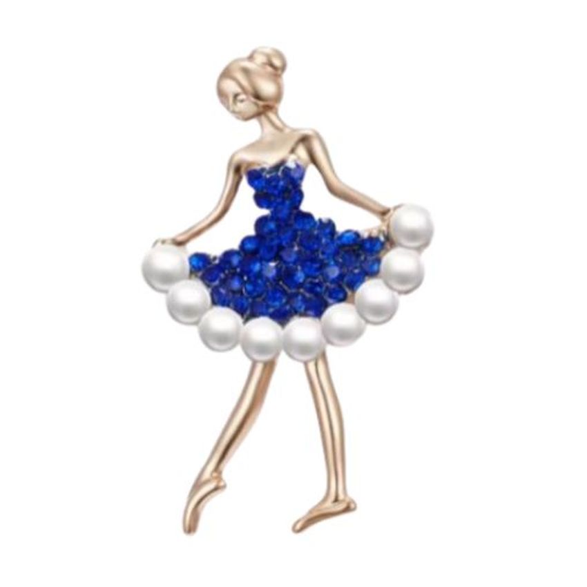 Blue And Crystal Dancer Brooch