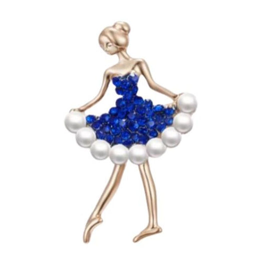Blue And Crystal Dancer Brooch