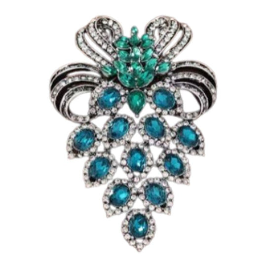 Blue And Green Crystal Brooch