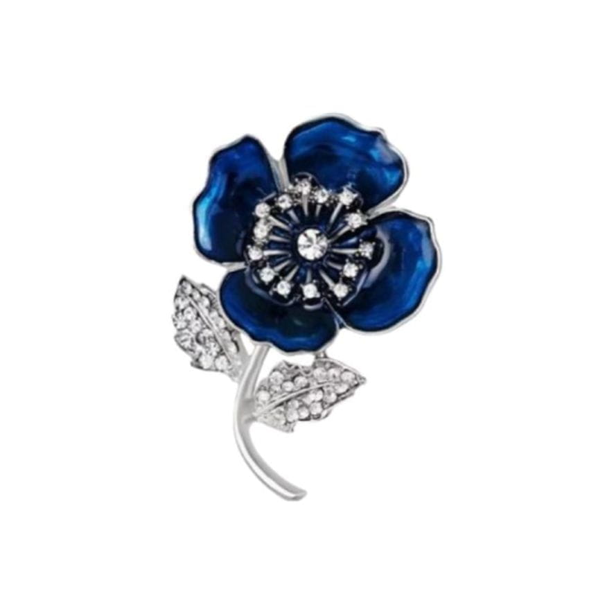 Blue And White Flower Brooch