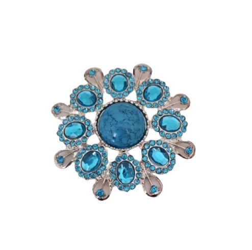 Blue Crystal Elegant Ladies Brooch