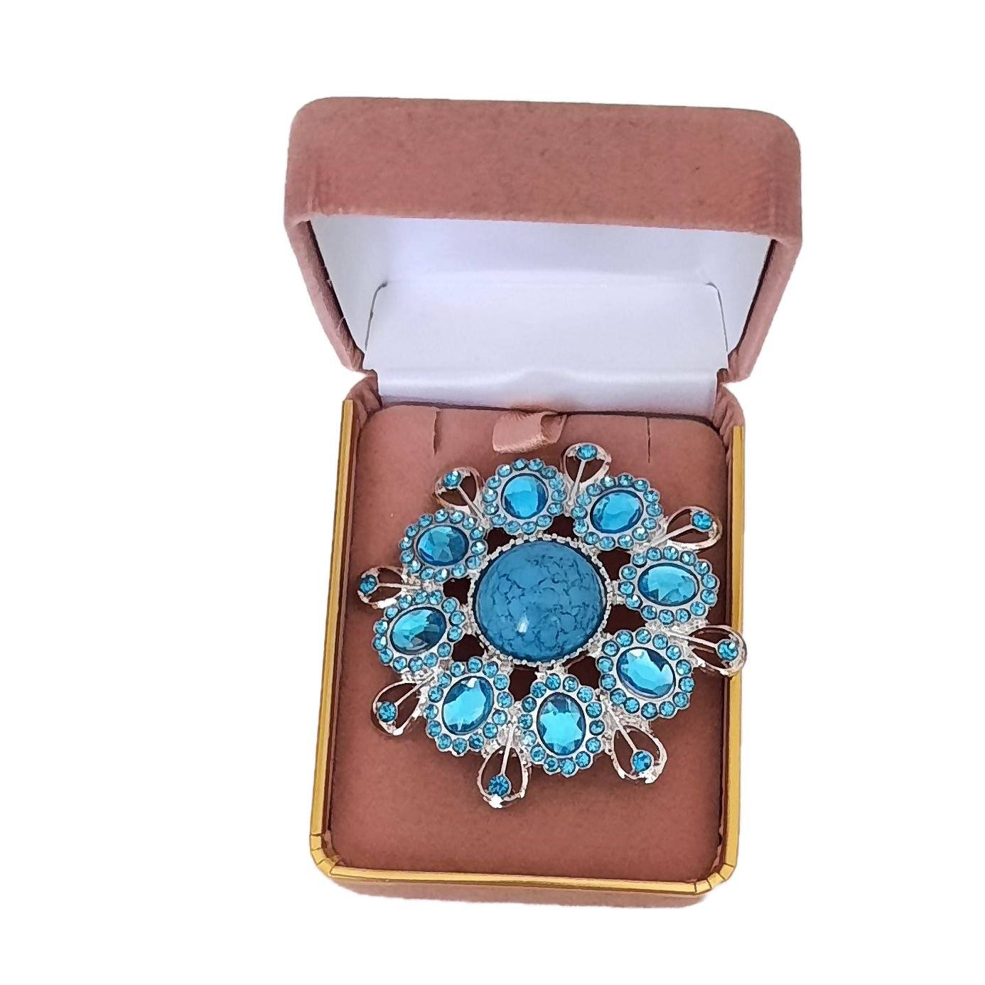 Blue Crystal Elegant Ladies Brooch(2)