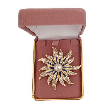 Blue Crystal Starburst Brooch(2)