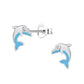 Blue Dolphin Sterling Silver Childrens Earrings