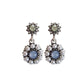 Blue Drop Clip on Earrings, Silver Coloured Stem