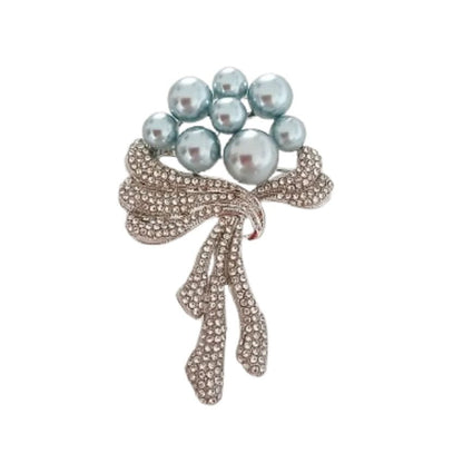 Blue Grey Pearl Bead Ladies Brooch