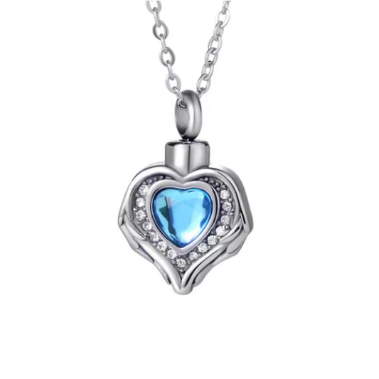 Blue Heart Centre Cremation Ashes Locket