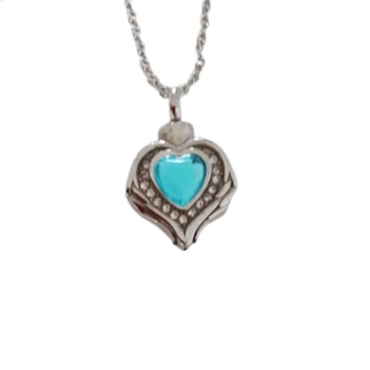 Blue Heart Centre Cremation Ashes Locket