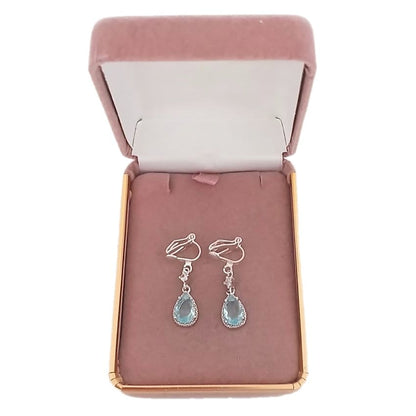 Blue Ice Drop Clip On Earrings(2)