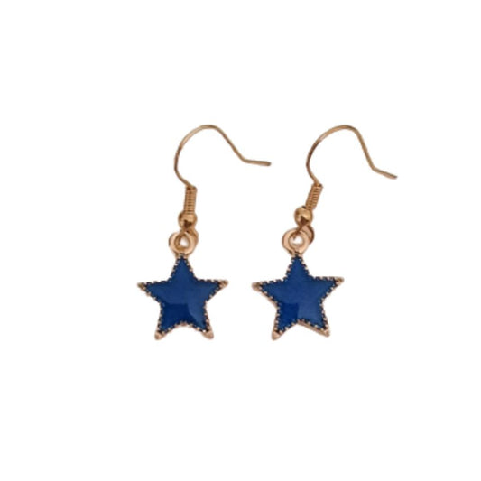 Blue Star Dangly Fashion Earrings