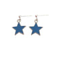 Blue Star Dangly Sterling Silver Earrings