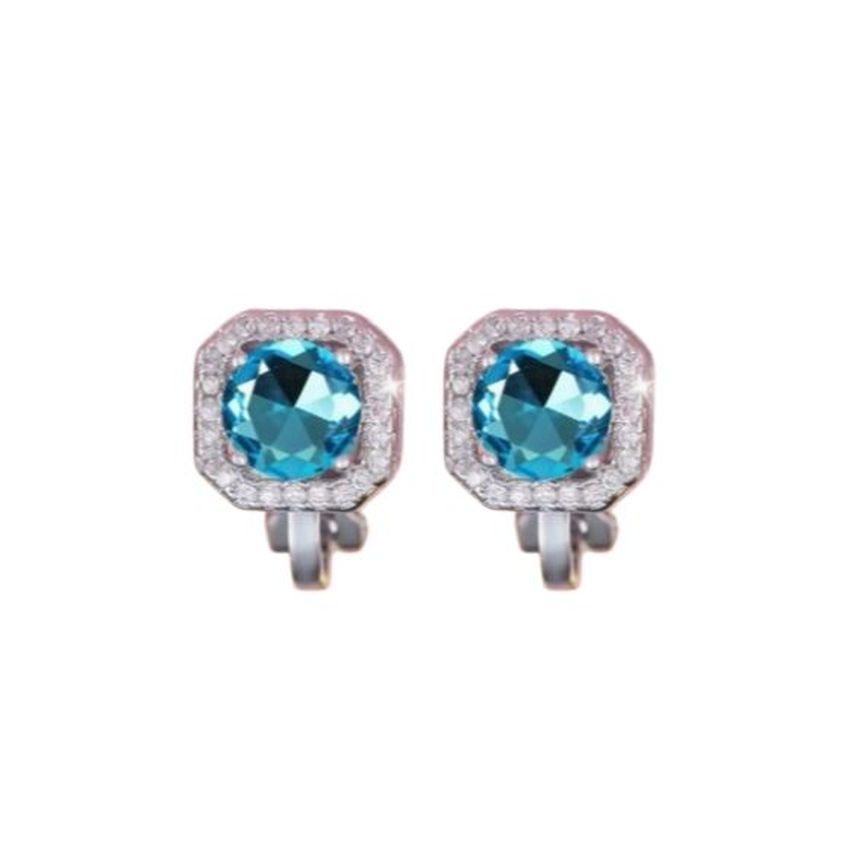 Blue Stud Small Clip On Earrings