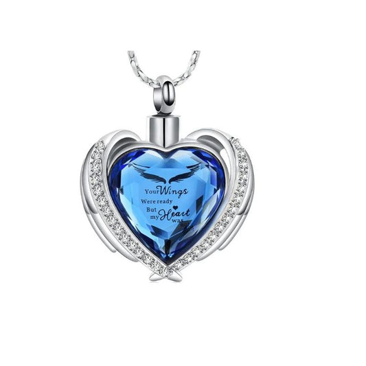 Blue Wings Were Ready Charm Ashes Locket
