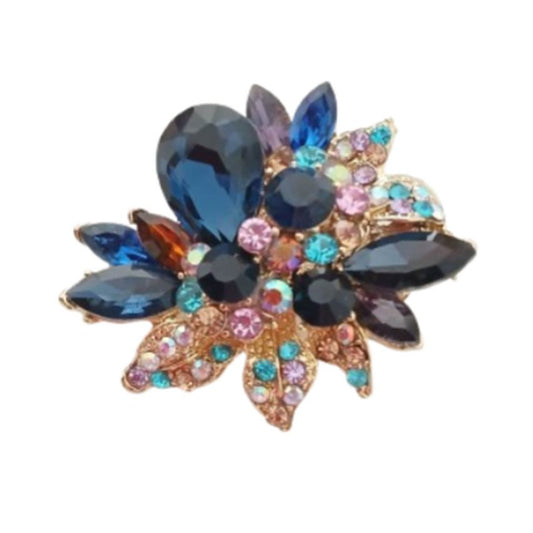 Blue With Multi Colour Stones Brooch