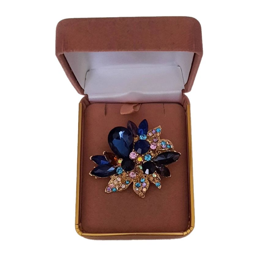 Blue With Multi Colour Stones Brooch()