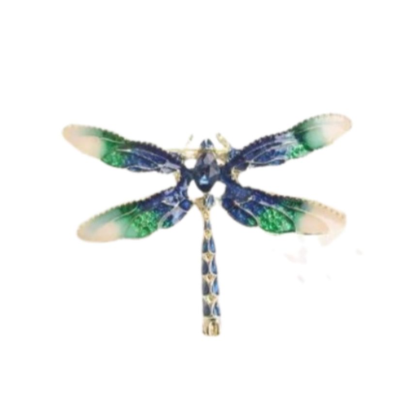 Blue And White Dragonfly Brooch