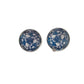 Blue And White Flower Cabochon Clip On Earrings
