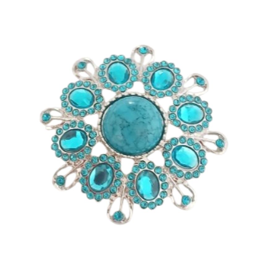 Blue Crystal Elegant Ladies Brooch