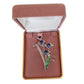 Blue Flower With Crystal Stem Brooch(2)