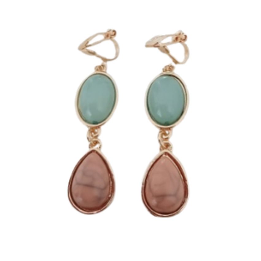 Boho Multi Colour Clip On Earrings