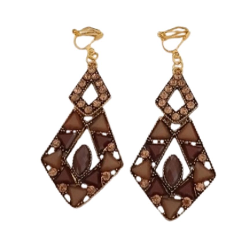 Boho Multi Colour Clip On Earrings