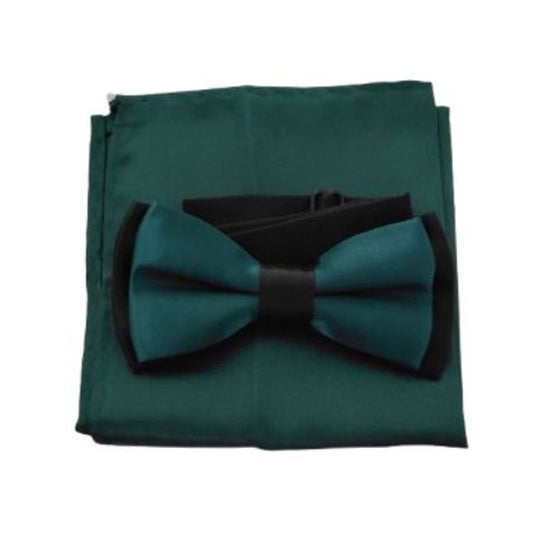 Boys Black With Green Dickie Bow Tie Set