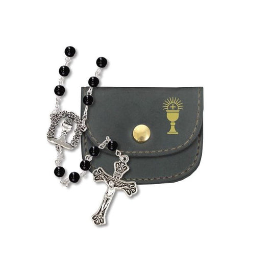 Boys Pouch Communion Rosary Beads