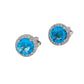 Bright Blue Crystal Clip On Earrings